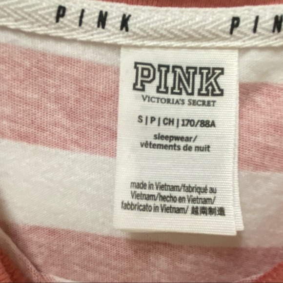 Victoria Secret PINK Striped Sleepwear T-Shirt S - Picture 3 of 5